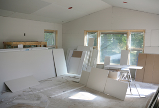 installation_resize Work site for drywall installation